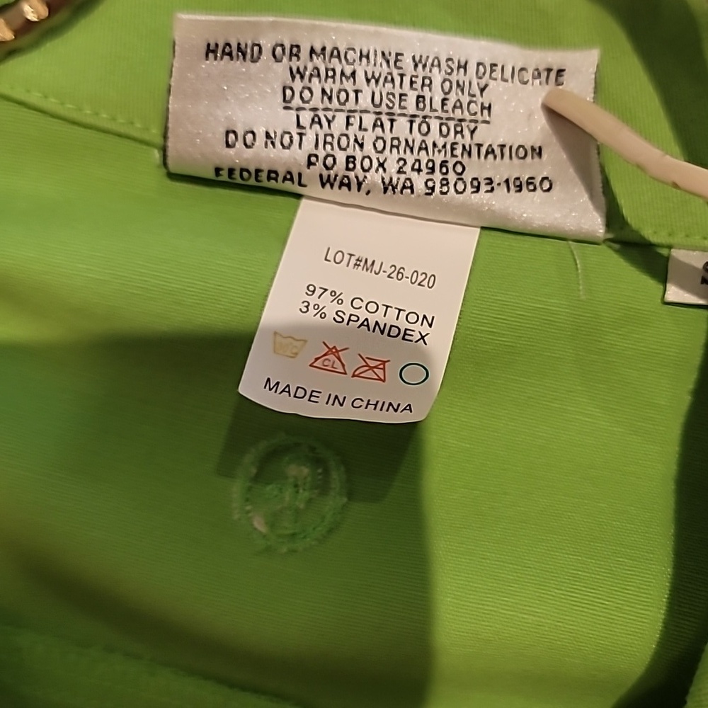 Christine Alexander Lime Green Denim Embellished Jacket Sz Small - Picture 8 of 8